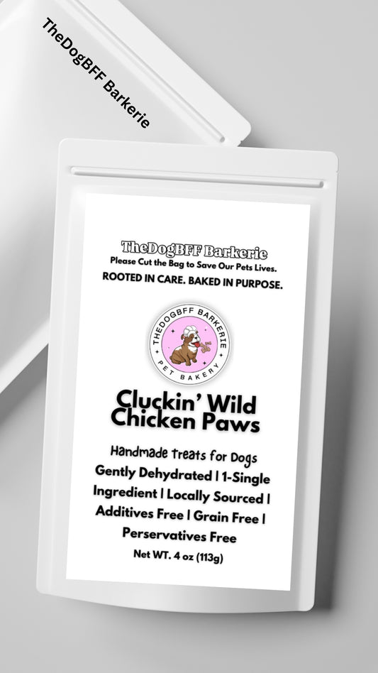 TheDogBFF Barkerie Cluckin’ Wild Chicken Paws, 6oz 1 Single Ingredient  Gently Dehydrated Sourced Locally