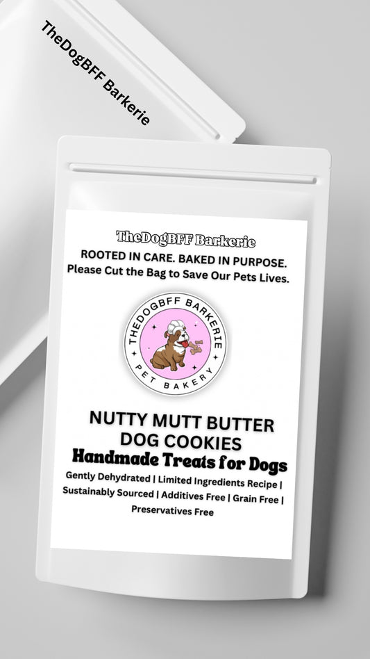 TheDogBFF Barkerie Nutty Mutt Butter Treats, 2 oz, 2 Count, Small Batch Peanut Butter Dog Cookies, Clean Simple Ingredients, Handmade